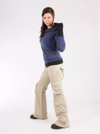 Pantalon Femme Mol�cule 45062 Beige pantalon utilitaire confortable et moderne