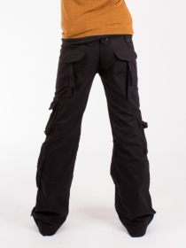 Pantalon Femme Mol&eacute;cule 45062 Noir pantalon utilitaire noir au style moderne