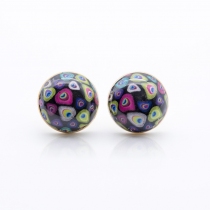 Puce d'oreille peacock bijou graphique inspir&eacute; du paon