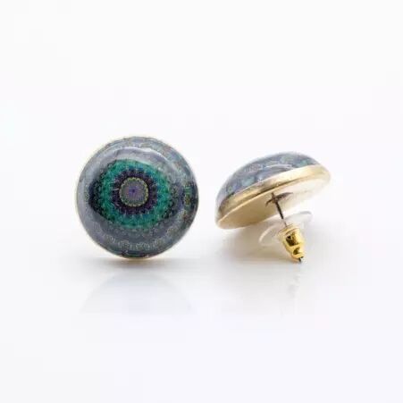 Puce d'oreille joy mandala bijou symbolique et lumineux