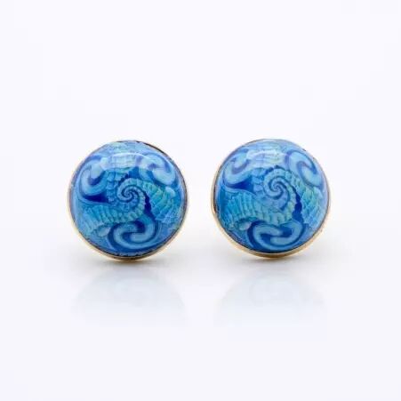 Puce d'oreille blue triskell bijou graphique d'inspiration celtique
