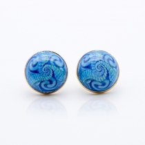 Puce d'oreille blue triskell boucles d'oreilles triskell bleu symbolique