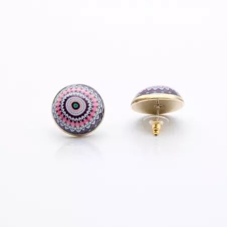 Puce d'oreille pink mandala bijou f�minin et symbolique