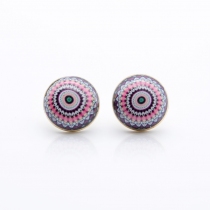 Puce d'oreille pink mandala bijou f&eacute;minin et symbolique