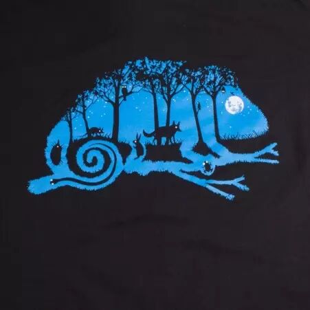 Tee shirt Wild Cameleon Noir tee-shirt cam�l�on noir sauvage