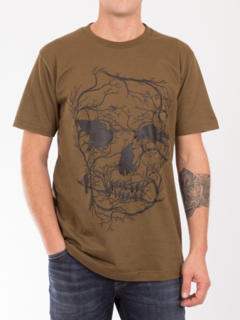 Tee shirt Vegetal Skull Brun tee-shirt skull v�g�tal brun nature