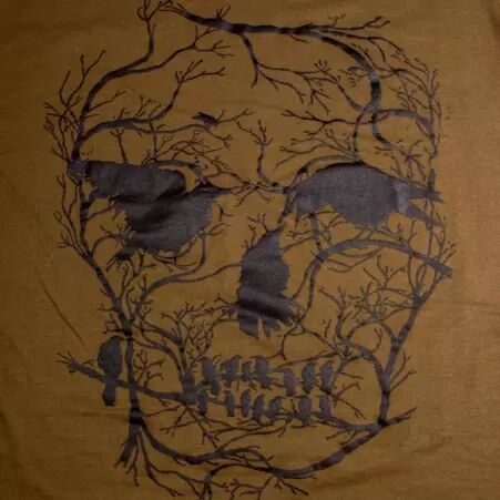 Tee shirt Vegetal Skull Brun tee-shirt skull v�g�tal brun nature