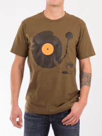 Tee shirt Sillons Vinyl Kaki tee-shirt sillons vinyl kaki musique