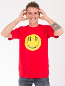 Tee shirt Headphone smiley Rouge