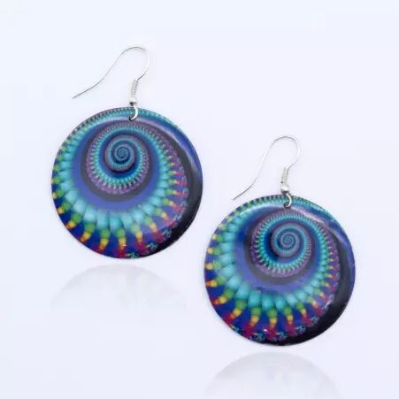 Boucle d'oreille Infra spirale bleu accessoire bijou au look moderne