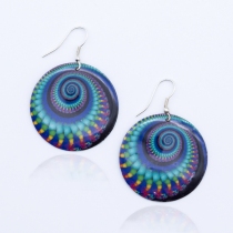 Boucle d'oreille Infra spirale bleu accessoire bijou au look moderne
