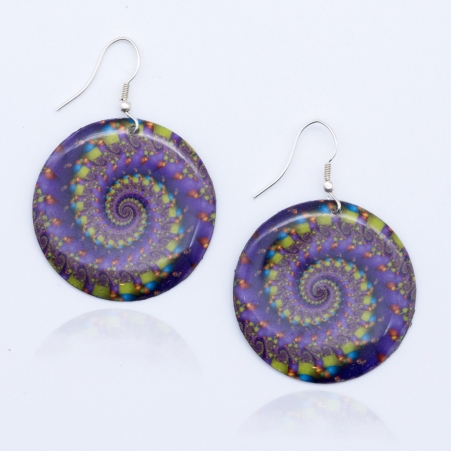 Boucle d'oreille Fractal spirale bijou mode � l'allure contemporaine