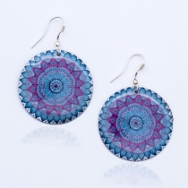 Boucle d'oreille Mandala Brain wave accessoire bijou au style tendance