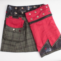 Jupe r&eacute;versible Jag Design Madras 2 v&ecirc;tement f&eacute;minin graphique au style contemporain