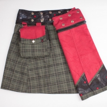 Jupe r&eacute;versible Jag Design Madras 2 longue jupe r&eacute;versible longue au motif Madras