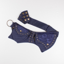 Pochette ceinture boho dentelle bleue pochette taille boh&egrave;me
