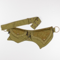 Pochette ceinture boho dentelle vert kaki pochette utilitaire chic