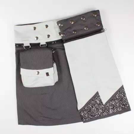 Jupe r�versible Jag Design Puritain grey courte cr�ation textile au design �quilibr�