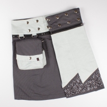 Jupe r&eacute;versible Jag Design Puritain grey longue jupe femme au style graphique discret