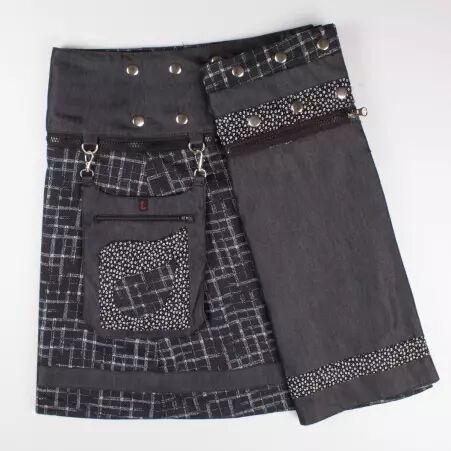 Jupe r�versible Denim style Digital Lign courte v�tement f�minin � la silhouette harmonieuse et au port� agr�able