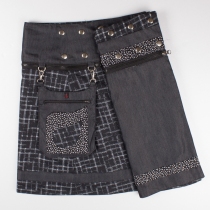 Jupe r&eacute;versible Denim style Digital Lign courte cr&eacute;ation mode au design &eacute;pur&eacute; et &agrave; l'esprit casual chic