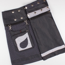 Jupe r&eacute;versible Denim style Polka Dot courte article mode &agrave; l'esth&eacute;tique soign&eacute;e et facile &agrave; associer