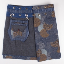 Jupe r&eacute;versible Smart Wool Milky Way courte cr&eacute;ation textile r&eacute;versible &agrave; l'esth&eacute;tique astrale