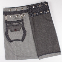 Jupe r&eacute;versible Smart Wool Seigaiha mi-longue jupe femme r&eacute;versible &agrave; la coupe harmonieuse