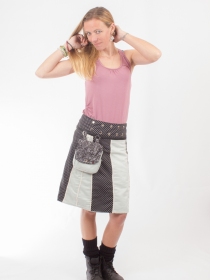 Jupe r&eacute;versible Stripes mix Puritain grey longue jupe r&eacute;versible longue &agrave; rayures gris&eacute;es &eacute;l&eacute;gantes