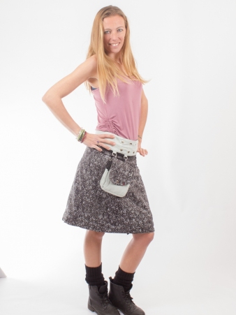 Jupe r�versible Stripes mix Puritain grey longue v�tement f�minin fluide au style chic