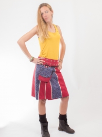 Jupe r&eacute;versible Stripes mix Madras longue jupe r&eacute;versible longue &agrave; rayures Madras fluides