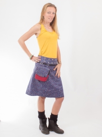 Jupe r&eacute;versible Stripes mix Madras longue v&ecirc;tement f&eacute;minin fluide &agrave; l'allure boh&egrave;me