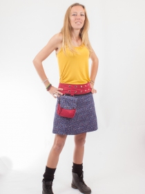 Jupe r&eacute;versible Stripes mix Madras mi-longue pi&egrave;ce mode polyvalente facile &agrave; porter