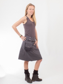 Jupe r&eacute;versible Stripes mix Stretch Limo Polka longue v&ecirc;tement f&eacute;minin fluide &agrave; l'esprit cr&eacute;atif