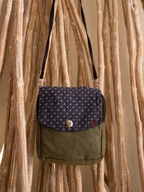 Jupe r&eacute;versible Stripes mix Olivine longue cr&eacute;ation textile confortable et actuelle