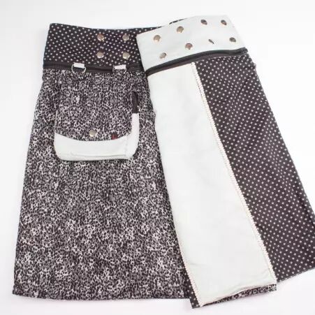 Jupe r�versible Stripes mix Puritain grey longue v�tement f�minin fluide au style chic