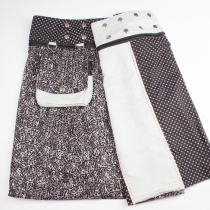 Jupe r&eacute;versible Stripes mix Puritain grey longue cr&eacute;ation textile raffin&eacute;e et confortable