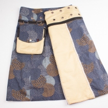 Jupe r&eacute;versible Stripes mix Honey longue cr&eacute;ation textile &eacute;l&eacute;gante au motif ray&eacute;