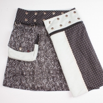 Jupe r&eacute;versible Stripes mix Puritain grey mi-longue jupe confortable au tomb&eacute; fluide