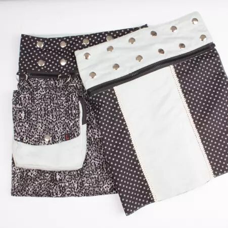 Jupe r�versible Stripes mix Puritain grey courte jupe confortable � l'esth�tique minimaliste