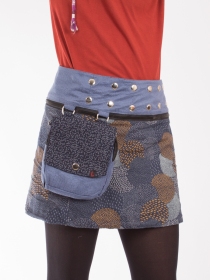 Jupe r&eacute;versible Stripes mix Stellar courte cr&eacute;ation textile moderne &agrave; l'esth&eacute;tique c&eacute;leste