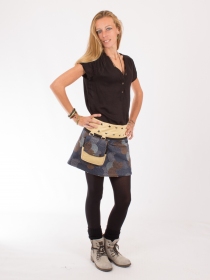 Jupe r&eacute;versible Stripes mix Honey courte pi&egrave;ce mode ray&eacute;e au style color&eacute;