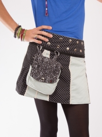 Jupe r&eacute;versible Stripes mix Puritain grey courte jupe confortable &agrave; l'esth&eacute;tique minimaliste