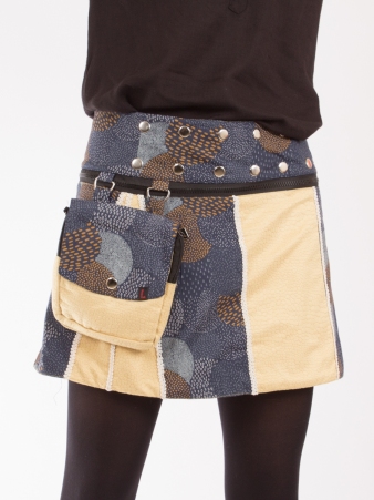 Jupe r�versible Stripes mix Honey courte cr�ation textile dynamique et moderne