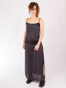 Robe Longue Cha&iuml;ma Seigaiha Stone robe f&eacute;minine raffin&eacute;e
