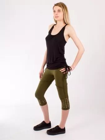 Legging Lazer cut kaki legging kaki d�coup� au style utilitaire