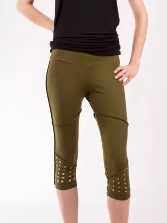 Legging Lazer cut kaki legging kaki d�coup� au style utilitaire