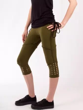 Legging Lazer cut kaki legging kaki d�coup� au style utilitaire