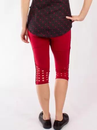 Legging Lazer cut Rouge legging rouge lazer cut � l'allure �nergique