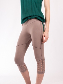 Legging Lazer cut Gris v&ecirc;tement f&eacute;minin stretch au style &eacute;pur&eacute;